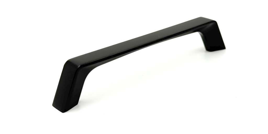 Soho Matt Black Angular Bar Handle (128mm) - Matt Black Cabinet Handle