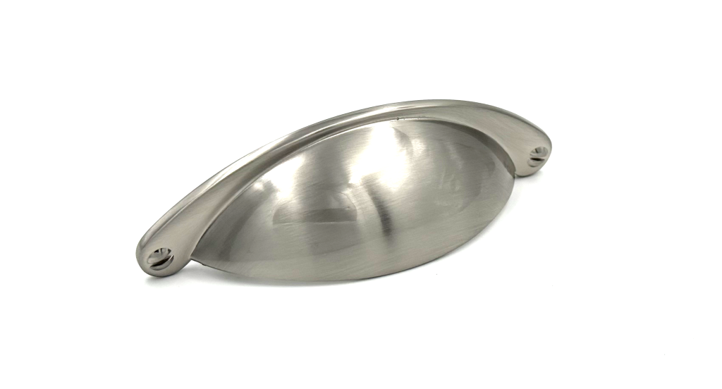 Belgravia Brushed Nickel Cup Pull (63mm) - Brushed Nickel Cabinet Handle
