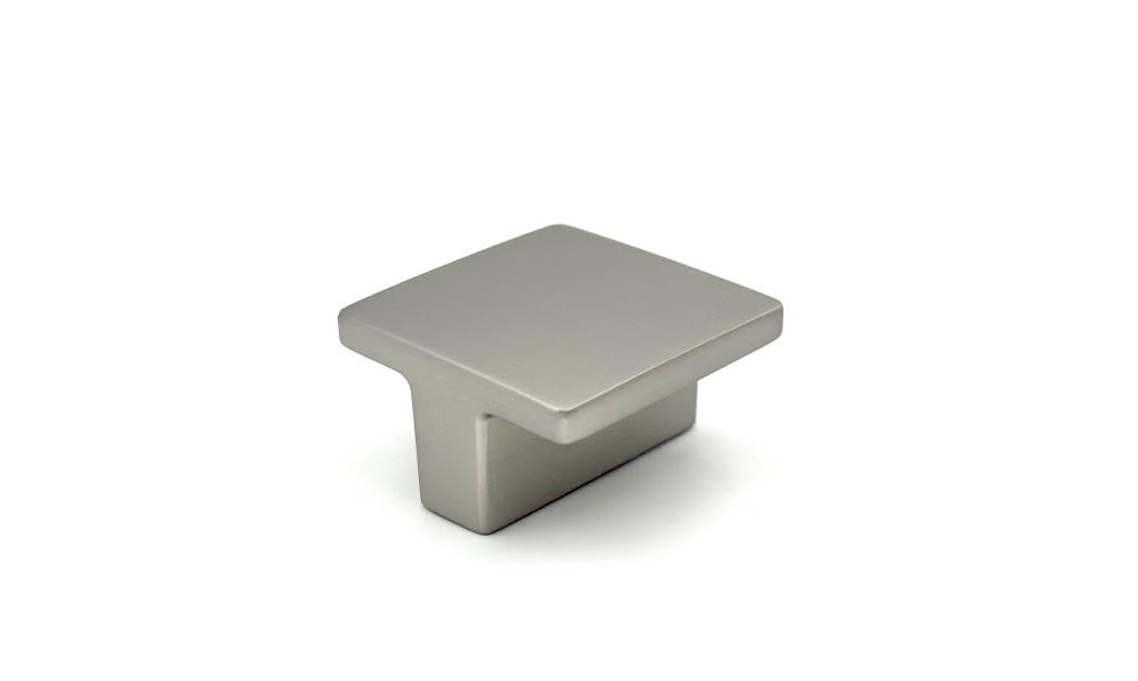 Windsor Brushed Nickel Flat Square Knob - Brushed Nickel Cabinet Handle