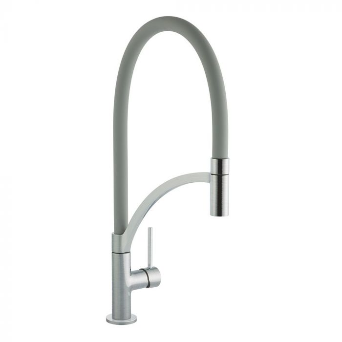Parini Brushed Steel & Grey Tap (Pullout)