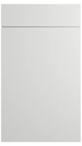 Slab replacement kitchen door in Snow White Texmatt, indicative CGI preview